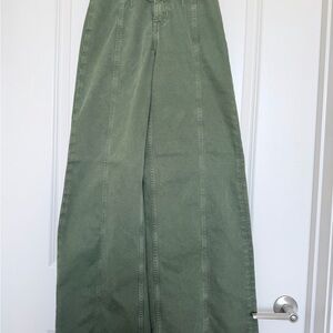 Free People Green Flare & Wide Leg Jeans Size 25